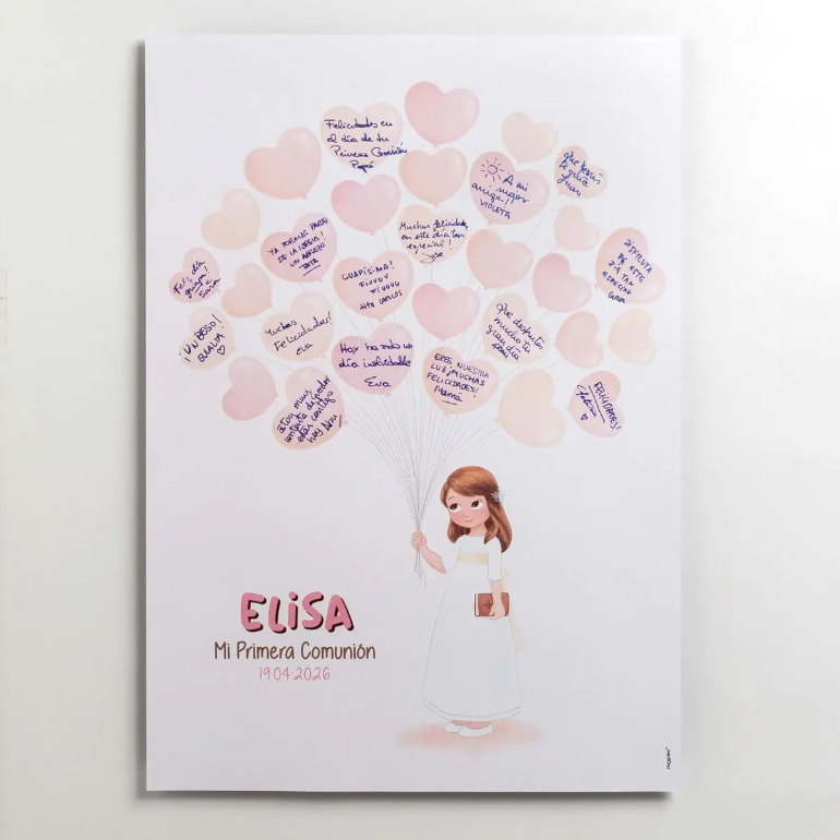 Lámina firmas niña biblia