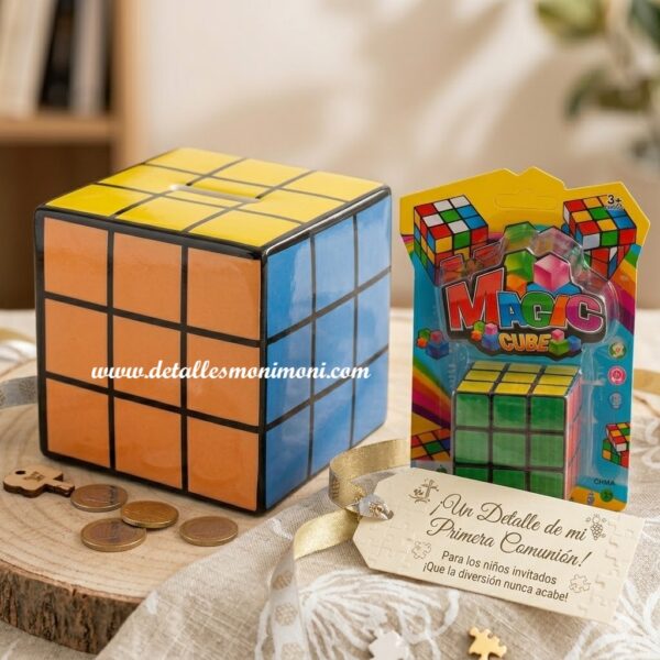 Pack hucha y cubo Rubik